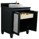 31" Single Sink Vanity, Dark Gray Finish With Black Galaxy Granite