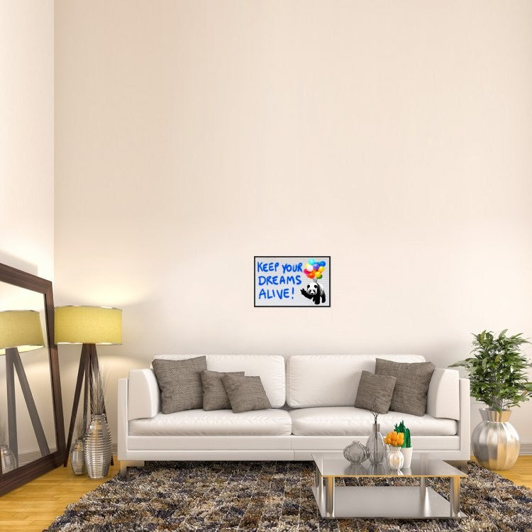 "Keep your dreams alive!" Framed Canvas Giclee by Masterfunk Collective, 25x17"
