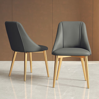 Nordic Iron Desk Stool Dining Chair, Charcoal+gold Legs