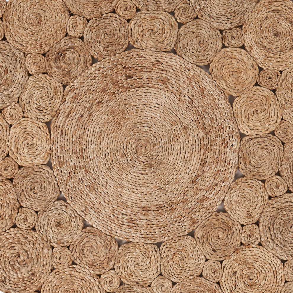 Dazzling Concentric Boutique Organic Jute Rug, 7'6" Round