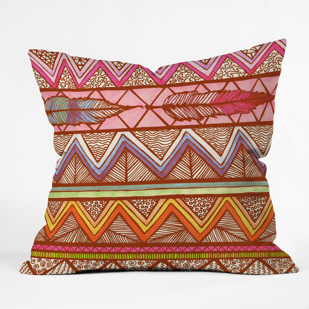 Lisa Argyropoulos Two Feathers Outdoor Throw Pillow