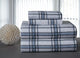 Pointehaven 170 Flannel Sheet Set, Blue Plaid, Twin Xl