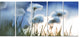 Beautiful Polar White Flowers, Floral Canvas Art Print, 60"x28", 5 Panels