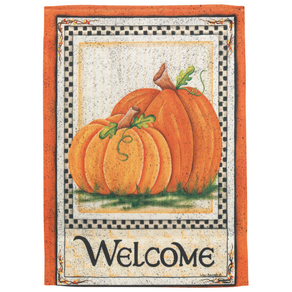 Pumpkins Welcome Flag Print, Garden