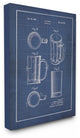 "Vintage Beer Mug Blueprint" Stretched Canvas Wall Art