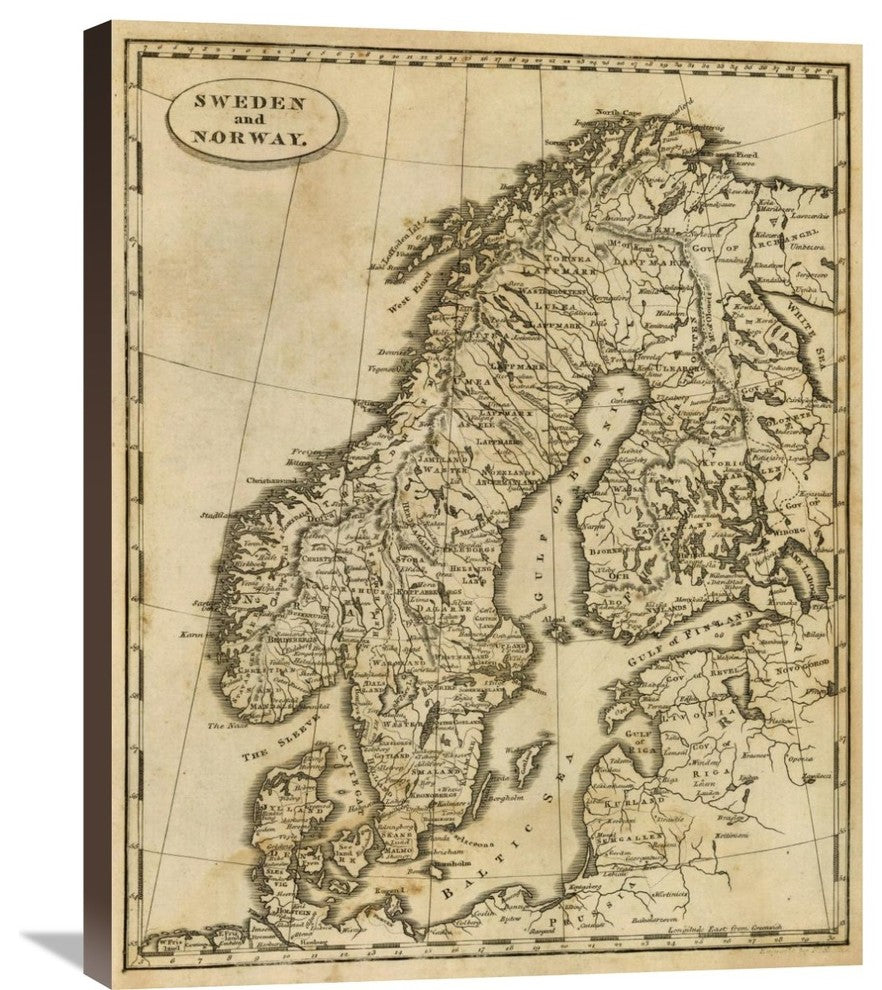 "Sweden, Norway, 1812" Stretched Canvas Giclee by Aaron Arrowsmith, 24"x30"