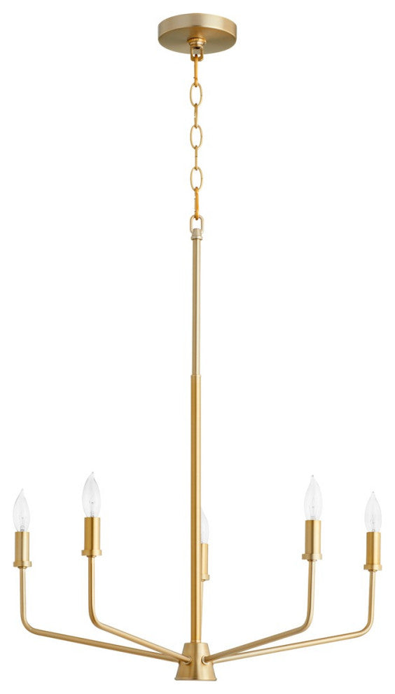 Quorum Harmony 5-Light Chandelier 657-5-80, Aged Brass