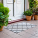 Indoor/Outdoor York YO1 Grey Machine Washable 1'8" x 2'6" Rug