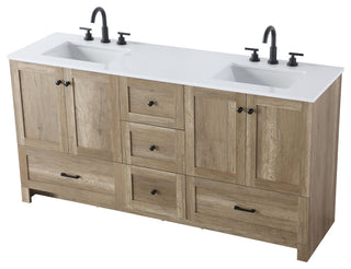 Home Living 66" Double Bathroom Vanity, Natural Oak