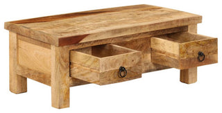 vidaXL Coffee Table Vintage End Table Sofa Table with Drawers Solid Wood Mango