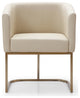 Modrest Yukon Modern Beige Bonded and Antique Brass Dining Chair