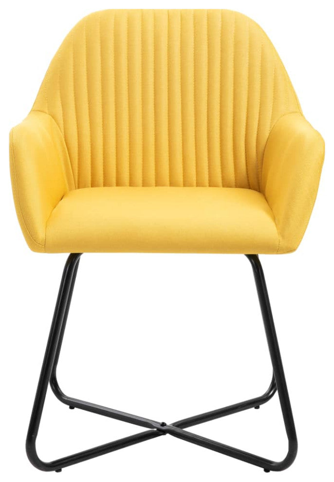 vidaXL Dining Chairs 6 pcs Yellow Fabric