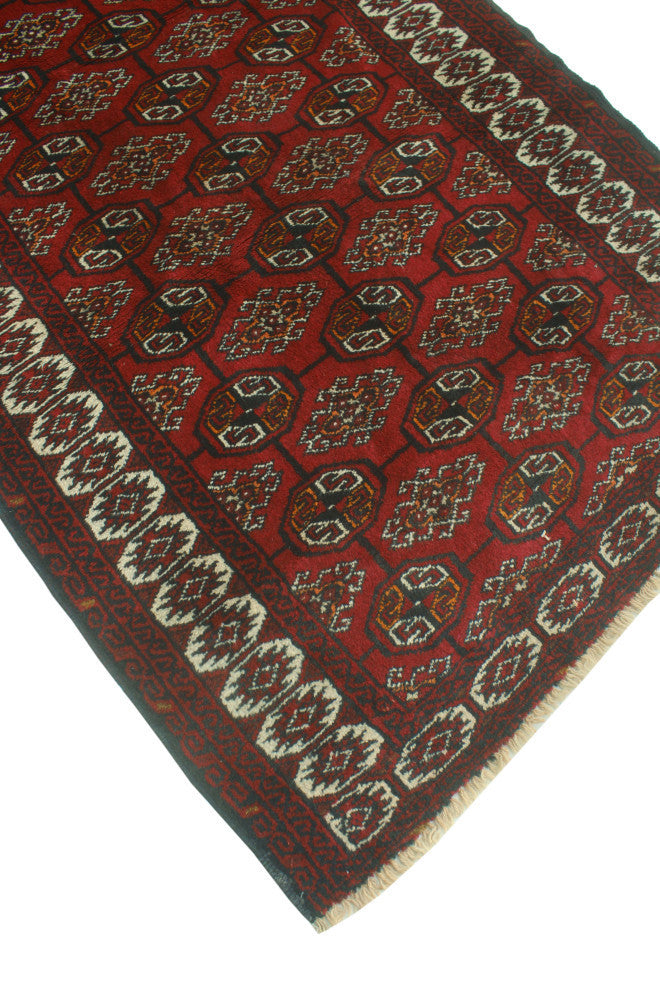 Vintage Distressed Amity Burgundy/Ivory Rug, 3'10x5'6