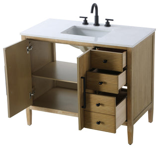 Home Living 42" Single Bathroom Vanity, Linen Oak