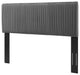 Tufted Headboard, Full Queen Size, Velvet, Dark Gray, Modern Contemporary