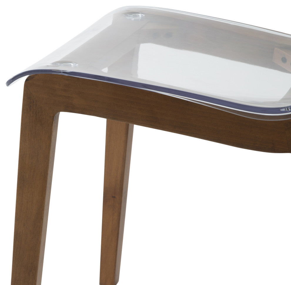 LeisureMod Marsden Modern Dining Side Chair With Beech Wood Legs, Walnut
