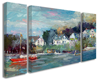 Richard Wallich 'Dock' Multi Panel Art Set Large, 41"x30"