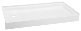 Voltaire 60"x34" Acrylic White, Single-Threshold, Shower Base, Left Side Drain