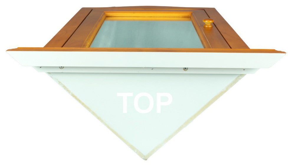 Bathroom Medicine Cabinet with Mirror Golden Oak Hardwood Corner Wall Mount