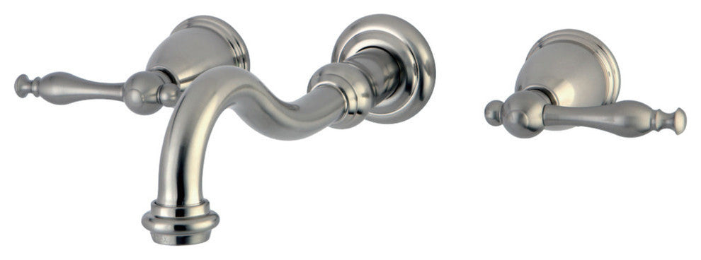 Kingston Brass Wall Mount Bathroom Faucet, Brushed Nickel