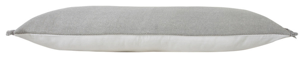 Ox Bay Gray Solid Organic Cotton Pillow Cover, 14"x36"
