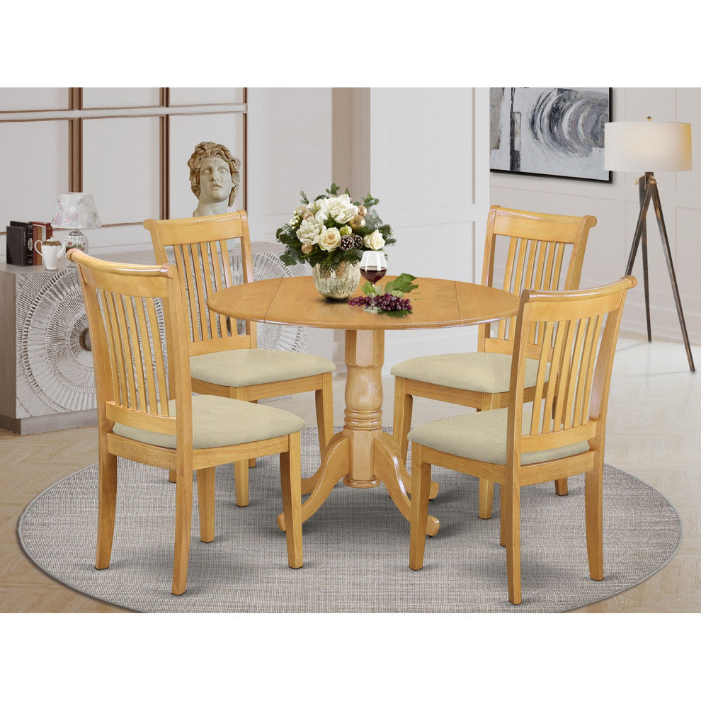 5 Pc Dublin Kitchen Table Set -Dining Table And 4 Cushion Kitchen Chairs