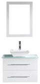 Virtu Marsala 29" Single Bathroom Vanity, White, Brushed Nickel Faucet, Mirror
