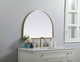 Metal Frame Arch Mirror 33X24 Inch, Brass