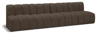 Arc Boucle Fabric Upholstered 4-Pc. Modular Sofa, Brown