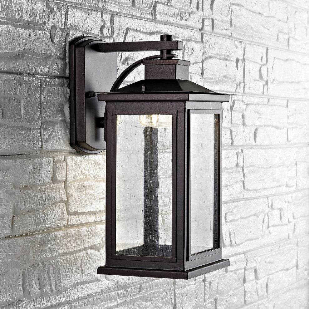 Safavieh Taylen Outdoor Wall Lantern Oil Rubbed Bronze, Black