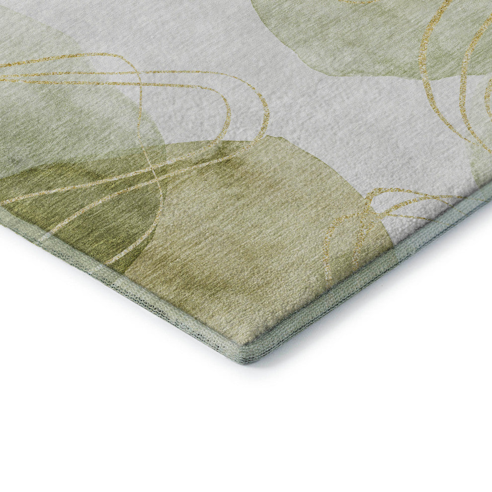 Premium Machine Washable Mayfield AMF544 Green 5' x 7'6" Rug
