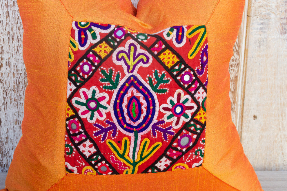 Swra Indian Silk Decorative Pillow