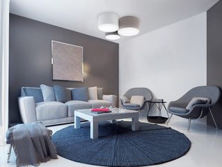 Pastore 1 3-Light Flush Mount, Taupe And White And Grey