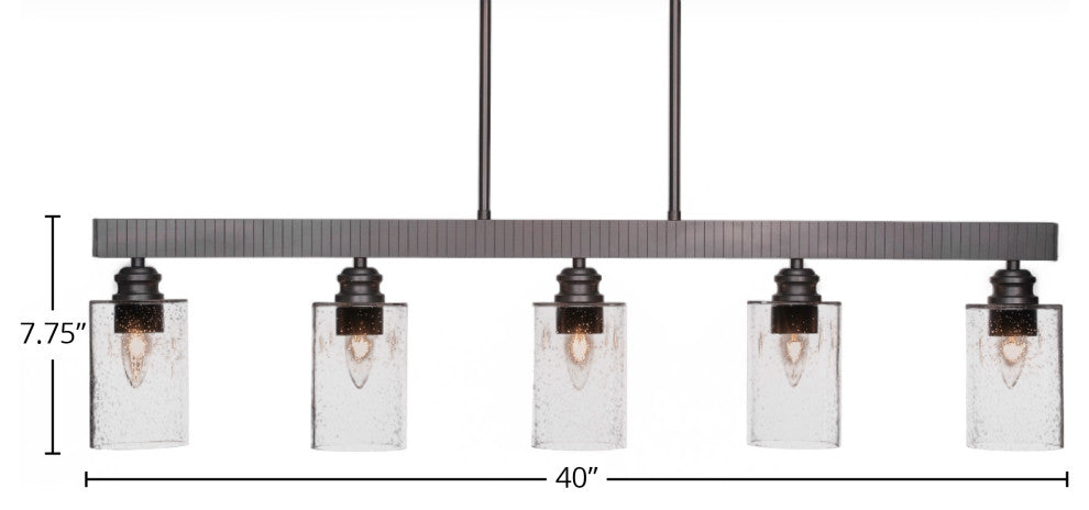 Edge 5-Light Bar, Espresso/Clear Bubble