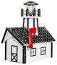 Deluxe Mailbox with Lighthouse, White & Black, Aluminum Diamond Plate Roof