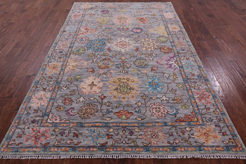 Turkish Oushak Hand Knotted Wool Rug 6' 0" X 9' 5" - Q15672