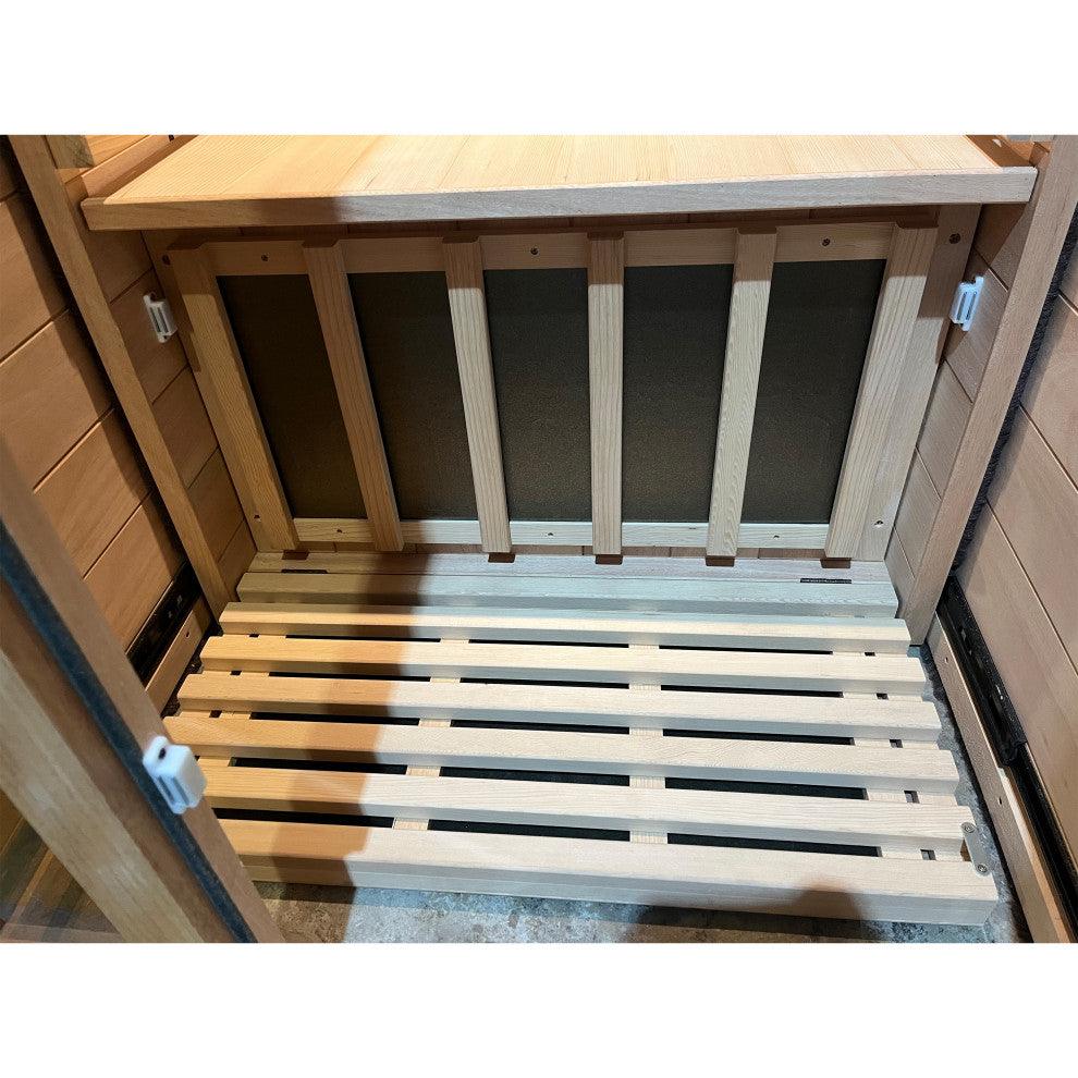 Extendable Indoor FAR Infrared Heating Sauna Bluetooth, Wood, 1-Person