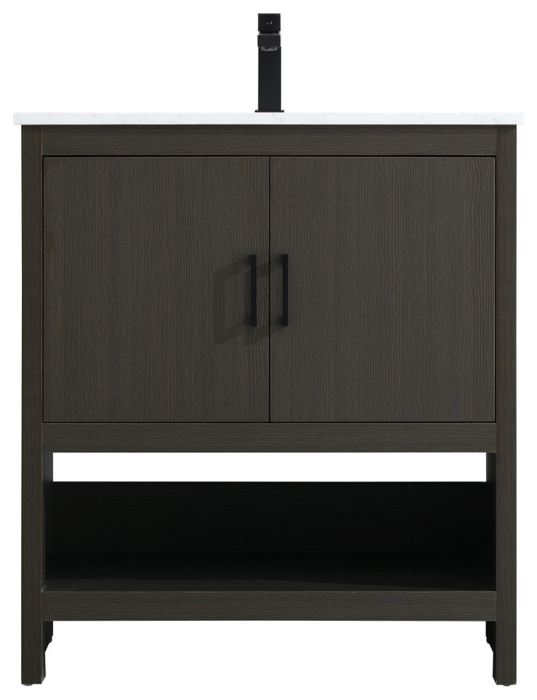 Home Living 30" Single Bathroom Vanity, Mocha Brown