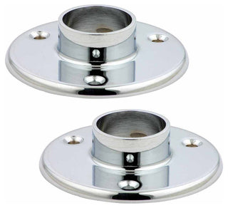 2 5" Wall Flange Bar Foot Rail 2" OD Chrome Brass |