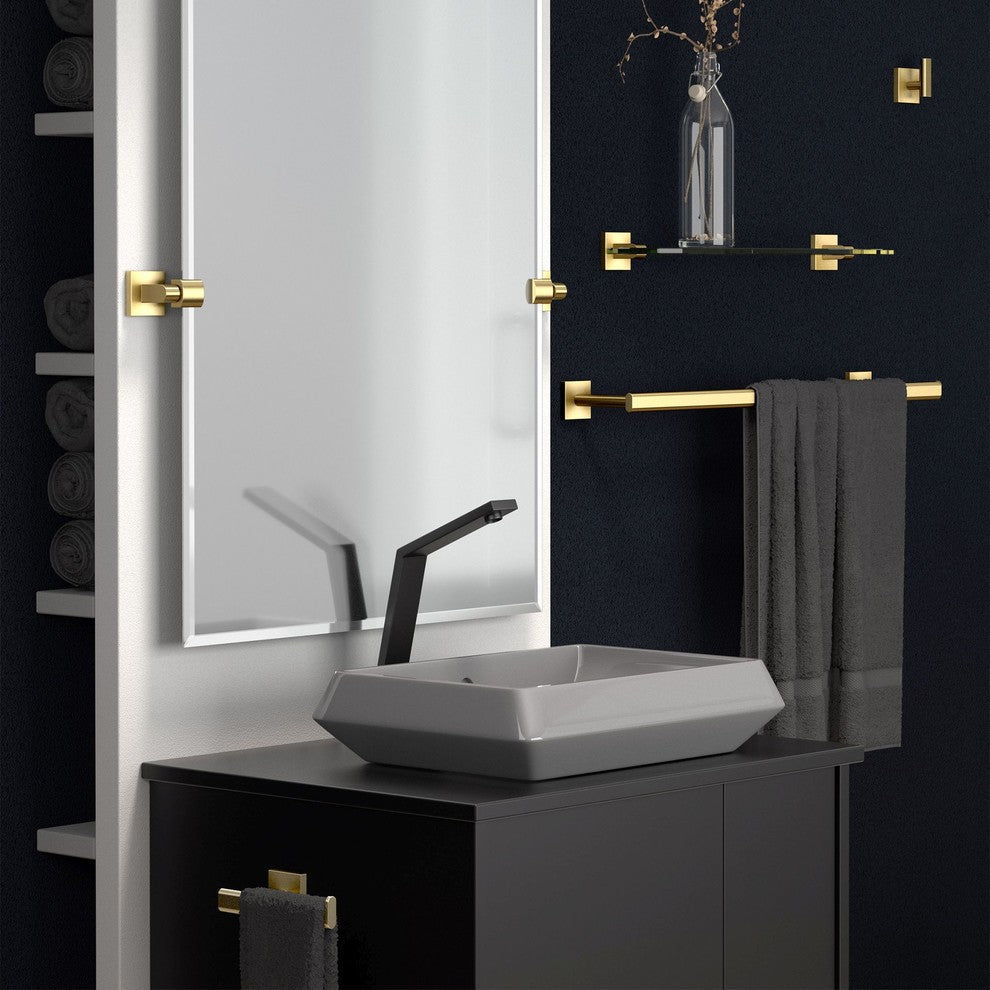 Gatco Elevate 5-Piece Bathroom Accessory Kit With Mirror, Satin Nickel