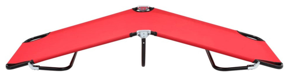 vidaXL Folding Sun Lounger Red Steel