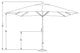 11'x8' Rectangular Aluminum Umbrella Bronze, Jockey Red