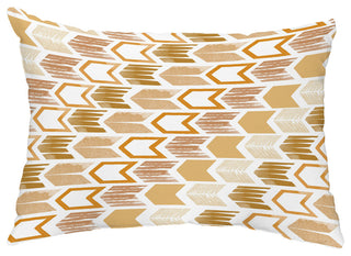Arrow 14"x20" Abstract Decorative Outdoor Pillow, Gold