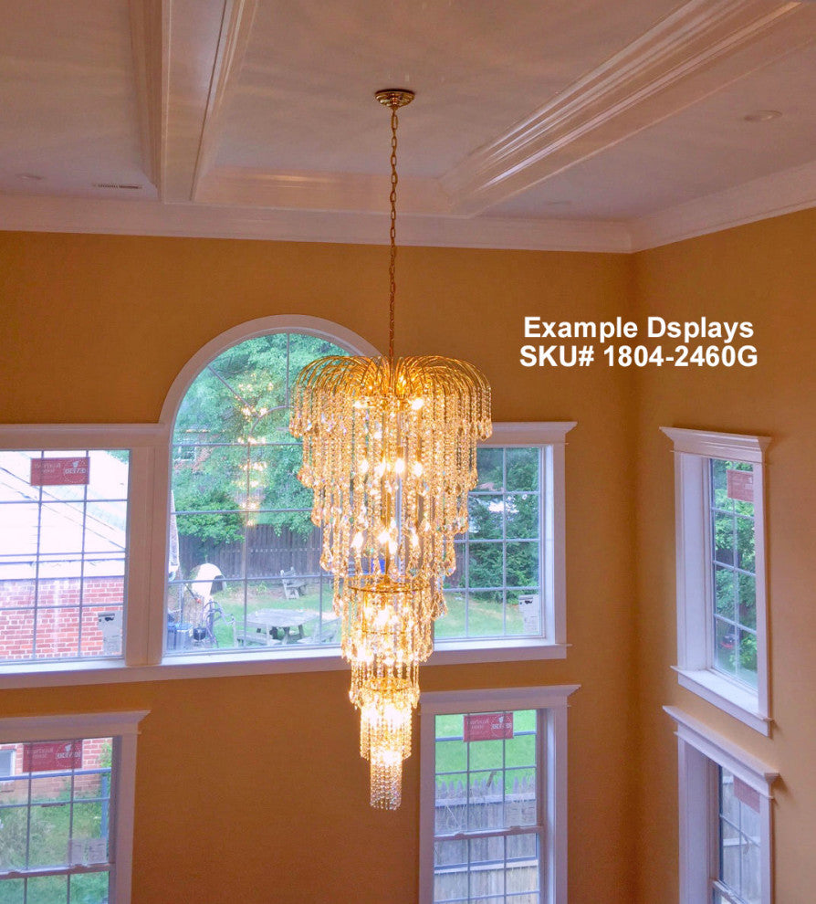 Artistry Lighting Falls Collection Hanging Crystal Chandelier 36x70, Gold