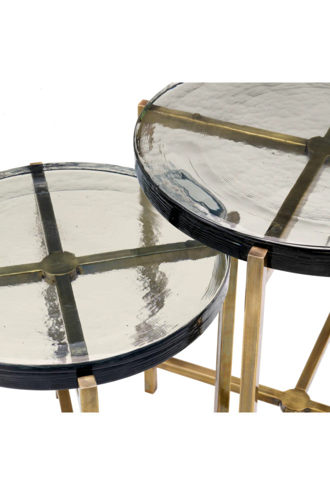 Vintage Brass Framed Side Tables (2) | Eichholtz Haymann