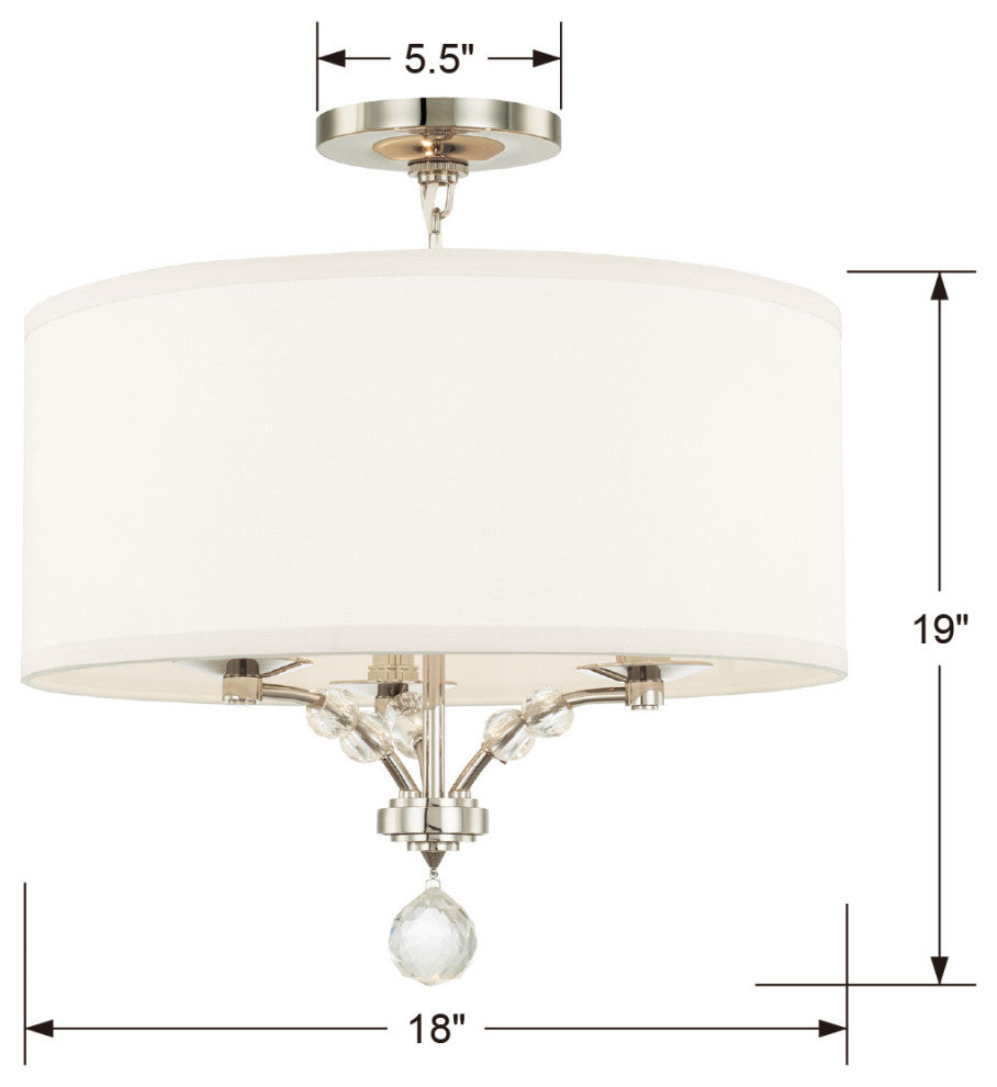 Crystorama Lighting Group 8005_CEILING Mirage 3 Light 18"W - Polished Nickel