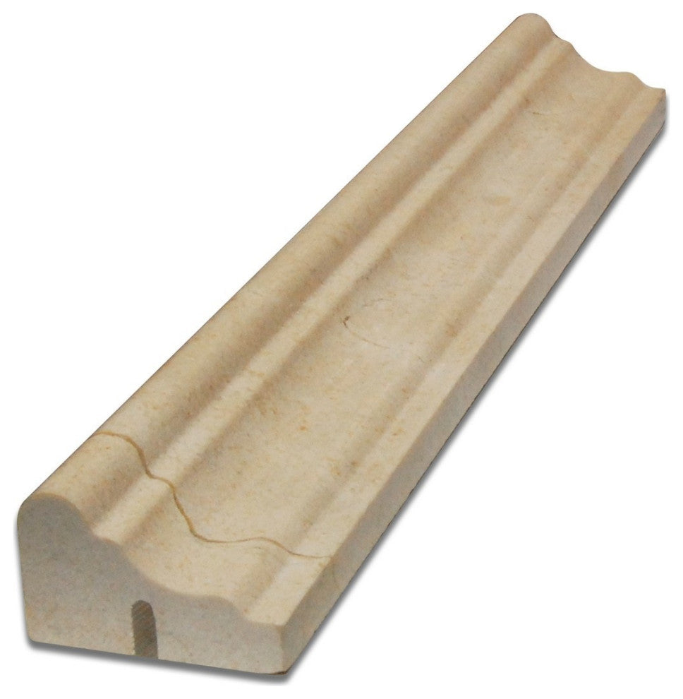 Crema Marfil Polished Chair Rail Molding, 1"x12", Set of 50
