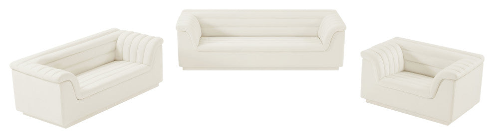 Cascade Upholstered Set, Cream, Velvet, Chair