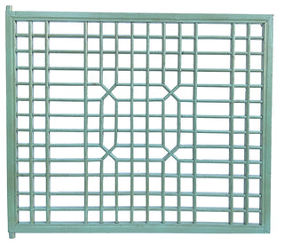 Vintage Rustic Pastel Light Green Grid Geometric Wood Wall Panel