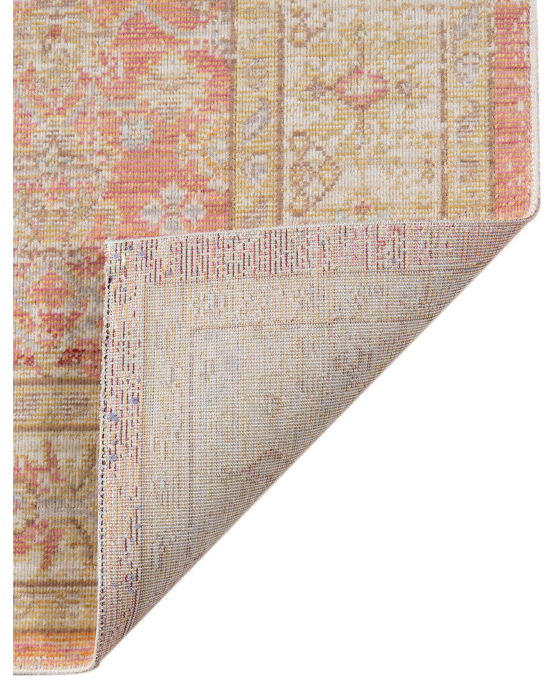 Ceniscia Tatum Vintage Polyester Area Rug, Salmon, 2'6"x8'